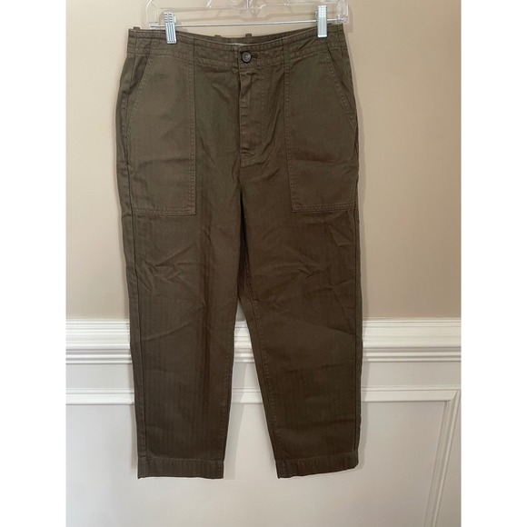 Everlane Pants - Everlane Organic Cotton Fatigue Pants Herringbone Utility Olive Green Size 8